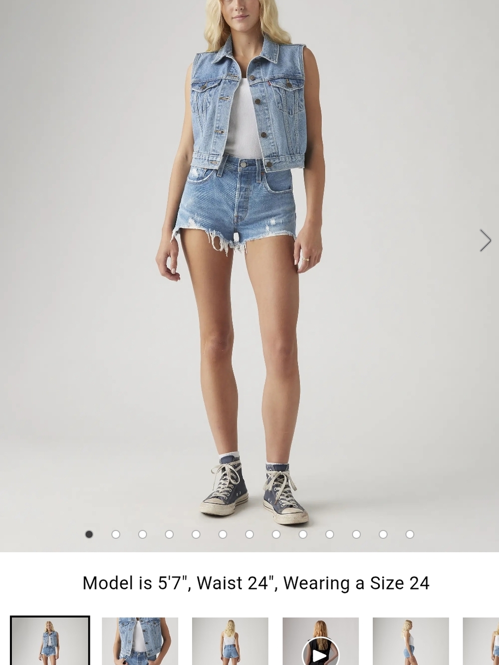 Levi's 501 High-waisted Denim Shorts SZ 32